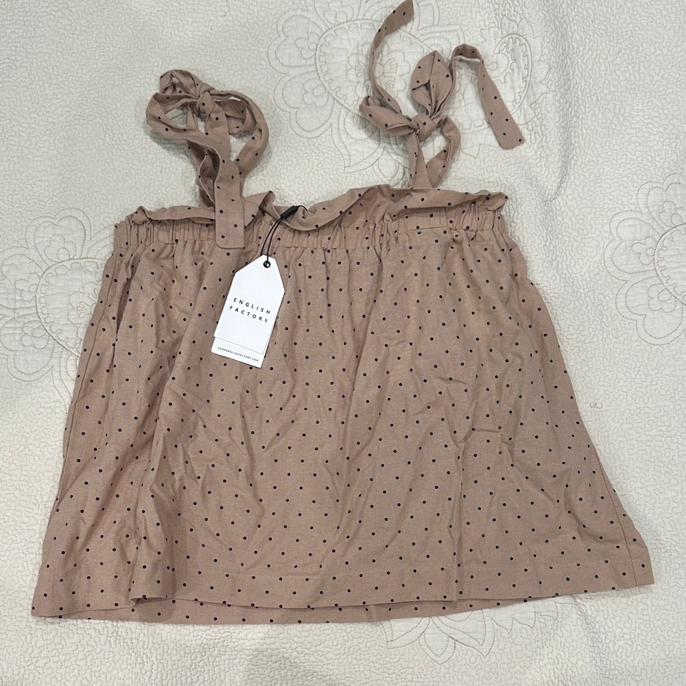 English Factory Tie Strap Cropped Tank